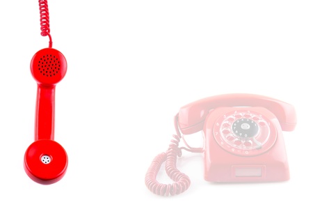 Telephone concept old red phoneの写真素材