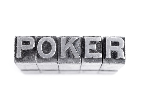 Poker sign,  antique metal letter-press type isolatedの写真素材