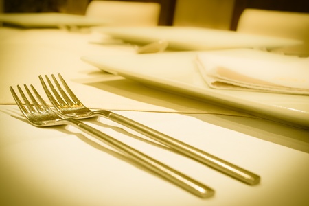 Empty set in restaurantの写真素材