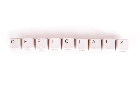 Officials word written with computer buttons