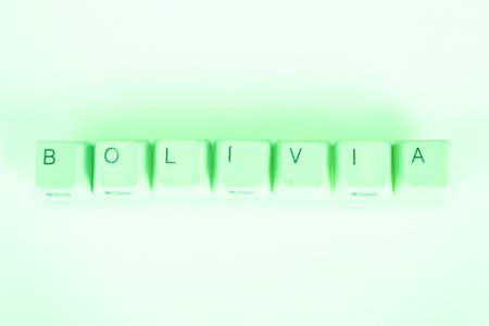 Bolivia word written with computer buttons