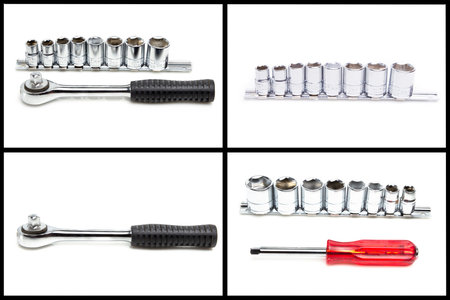 Set of chromeplated wrench and dadoes