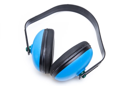 Protective ear muffs isolated on a white backgroundの写真素材