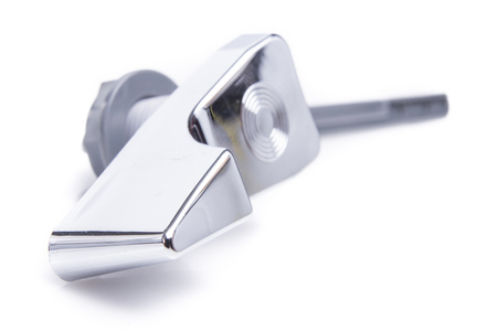 Chrome Toilet handle isolatedの写真素材