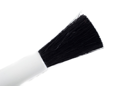 close up of paint brush tip on white backgroundの写真素材