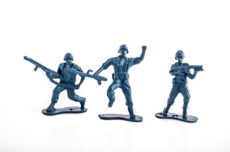 Blue Toy army toy soldiersの写真素材