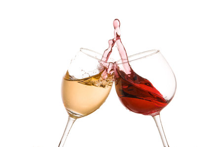 wine glass toast on a white background