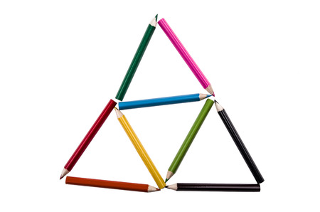 pencil colors on a white backgroiundの写真素材