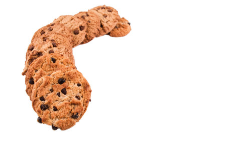 chocolate chip cookies on white