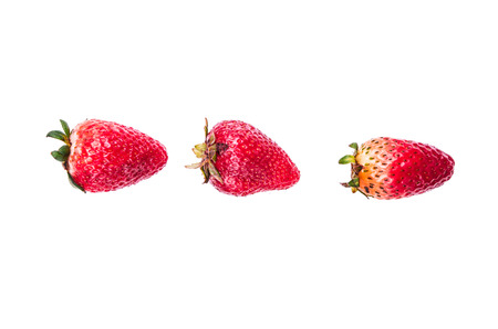 organic strawberries on a white backgroundの写真素材