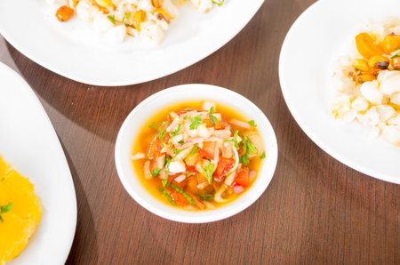 agrio sauce for traditional ecuadorian pork platesの写真素材