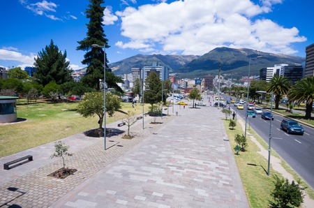 beautiful walking boulevard near Carolina park in Quito Ecuadorの写真素材