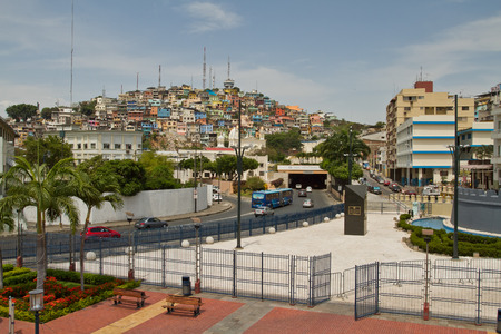 GUAYAQUIL, ECUADOR- NOVEMBER 29, 2012: View of Cerro Santa Ana, city landmark in Guayaquil, Ecuadorのeditorial素材