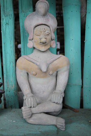 MANABI, ECUADOR - JULY 7, 2011: Stone artifacts decorative figures in Manabiのeditorial素材