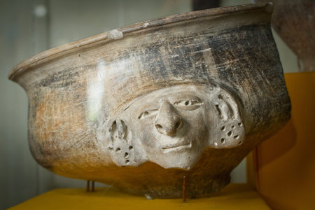 MANABI, ECUADOR - JUNE 4, 2012: Artifact in Agua Blanca Comune Museum in Machalilla National Park.