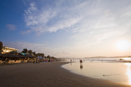 PEDERNALES, ECUADOR - DECEMBER 31, 2009: Beautiful view of Pedernales beach, popular vacation spot in Manabi, Ecuadorのeditorial素材