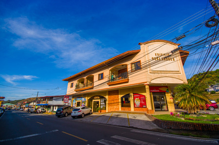 BOQUETE, PANAMA - APRIL 19, 2015 : Boquete is a small town on the Caldera River, in the green mountain highlands of Panamaのeditorial素材