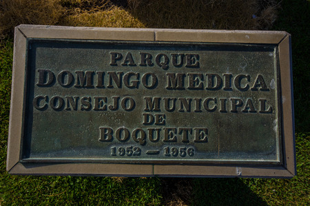 BOQUETE, PANAMA - APRIL 19, 2015 : Boquete memorial, it is a small town on the Caldera River, in the green mountain highlands of Panamaのeditorial素材