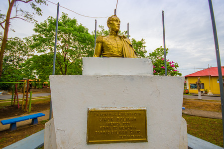 DAVID, PANAMA - APRIL 10, 2015: Simon Bolivar statue in David, a city and corregimiento located in the west of Panama.のeditorial素材