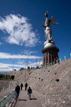 QUITO, ECUADOR - JULY 22, 1022: Statue of the Virgin of Quito in Panecillo hill, Quito, Ecuadorのeditorial素材