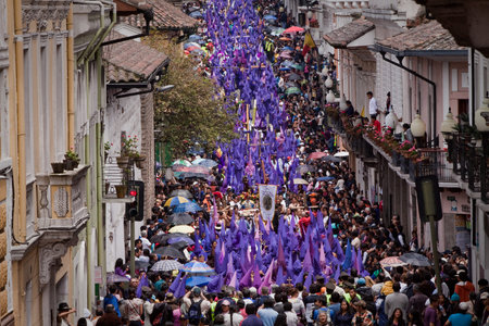 QUITO, ECUADOR - APRIL 23, 2011: Good Friday procession in Quito, Ecuador