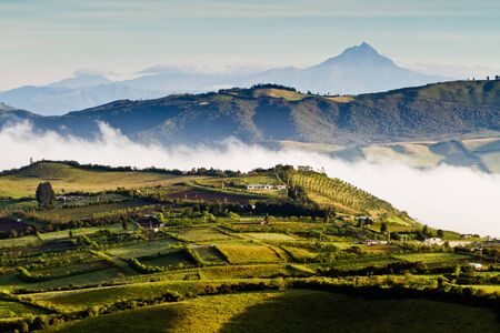 Beautiful andean highland landscape view from Nono, Ecuadorの写真素材