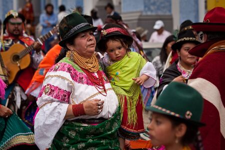 PICHINCHA, ECUADOR - JUNE 30, 2011: Unidentified indigenous woman at Inti Raymi indigenous celebration in Cayambe, Ecuadorのeditorial素材