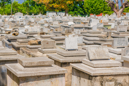 HAVANA, CUBA - SEPTEMBER 1, 2015:The Colon Cemetery, or more fully in the Spanish language Cementerio de Cristobal Colon, was founded in 1876 in the Vedado neighbourhood of Havanaのeditorial素材