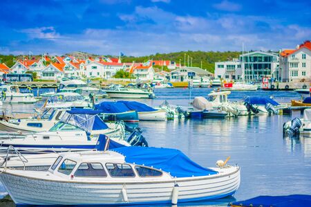 MARSTRAND, SWEDEN - JUNE 21, 2015: Beautiful summer view of the popular sailing island of Marstrandのeditorial素材