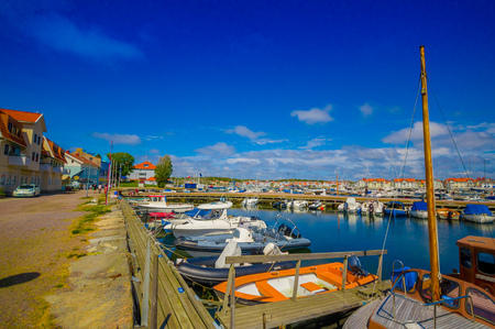 MARSTRAND, SWEDEN - JUNE 21, 2015: Beautiful summer view of the popular sailing island of Marstrandのeditorial素材