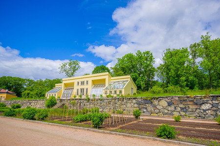 GOTHENBURG, SWEDEN - JUNE 19, 2015: Orchard in Gunnebo House, beautiful and well preserved chateau built in the 18th centuryのeditorial素材