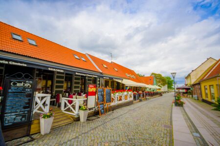 SIMRISHAMN, SWEDEN -  JUNE19, 2015: Beautiful and picturesque town of Simrishamn, Swedenのeditorial素材