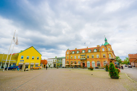 SIMRISHAMN, SWEDEN -  JUNE 19, 2015: Beautiful and picturesque town of Simrishamn