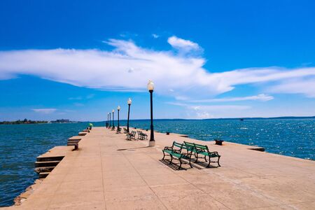 TRINIDAD, CUBA - SEPTEMBER 12, 2015: Pier of Cienfuegos, a charming waterfront city situated on the bay of the same name.のeditorial素材