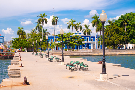 TRINIDAD, CUBA - SEPTEMBER 12, 2015: Pier of Cienfuegos, a charming waterfront city situated on the bay of the same name.のeditorial素材
