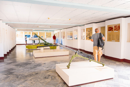 PLAYA GIRON, CUBA - SEPTEMBER 9, 2015: Museum shows ammunition used in the world famous landing of the Bay of Pigs.のeditorial素材