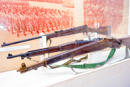 PLAYA GIRON, CUBA - SEPTEMBER 9, 2015: Museum shows ammunition used in the world famous landing of the Bay of Pigs.のeditorial素材