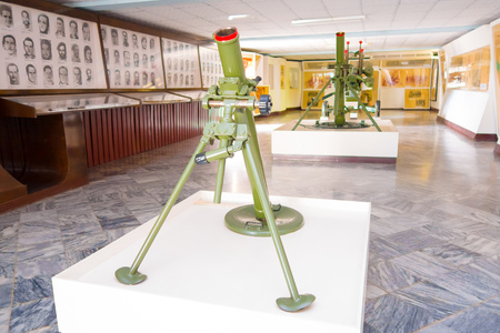 PLAYA GIRON, CUBA - SEPTEMBER 9, 2015: Museum shows ammunition used in the world famous landing of the Bay of Pigs.のeditorial素材
