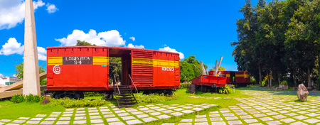 SANTA CLARA, CUBA - SEPTEMBER 08, 2015: Memorial of train packed with government soldiers captured by Che Guevara's forces during the revolution.のeditorial素材