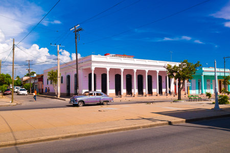 TRINIDAD, CUBA - SEPTEMBER 12, 2015: The colonial town of Cienfuegos was founded in 1819 in the Spanish territory but was initially settled by immigrants of French origin. Cienfuegos is a charming waterfront city situated on the bay of the same name. Capiのeditorial素材