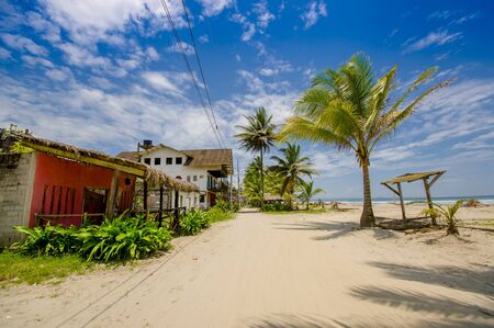 Muisne, Ecuador - March 16, 2016: Downtown Muisne city, small charming town located in the northern Ecuadorian coastline.のeditorial素材