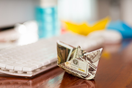 Closeup shot of colorful papers to make origami artの写真素材
