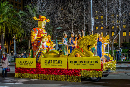 San Francisco, California - February 11, 2017: Chinese new year celebration parade in the popular...