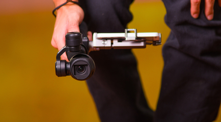 Hand held camera stabilizer for cell phoneの写真素材