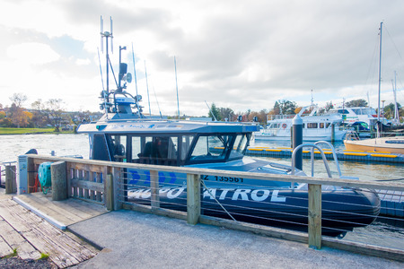 NORTH ISLAND, NEW ZEALAND- MAY 18, 2017: Boats sailing over Lake Taupo North Island New Zealandのeditorial素材