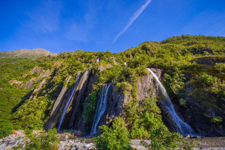 Beautiful landscape of Franz Josef Glacier National Park, in New Zealandの写真素材