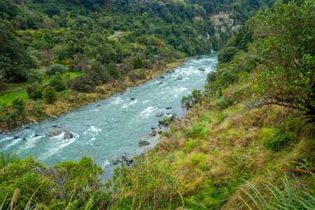 Nature landscape photo of crystal clear Blue Pools in   Mount Aspiring National Park, New Zealandの写真素材