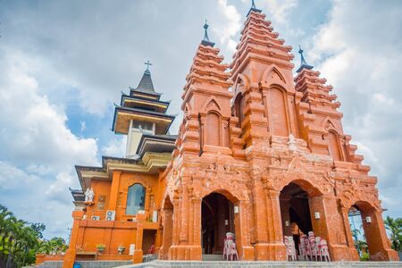 BALI, INDONESIA - MARCH 08, 2017: External view of the Katedral Roh Kudus, Catholic Church, located in Denpasar in Indonesiaのeditorial素材