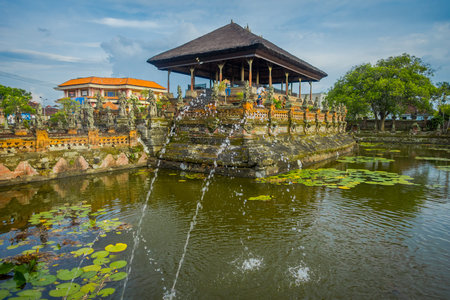 BALI, INDONESIA - MARCH 08, 2017: Scenes of Hinduist hell from Ramayana on Royal Palace, Ramayana is a Hindu epics, base of the Hindu religion, in Indonesiaのeditorial素材