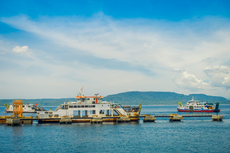 BALI, INDONESIA - APRIL 05, 2017: Ferry in Banyuwangi Gilimanuk in Ubud, Bali Indonesiaのeditorial素材